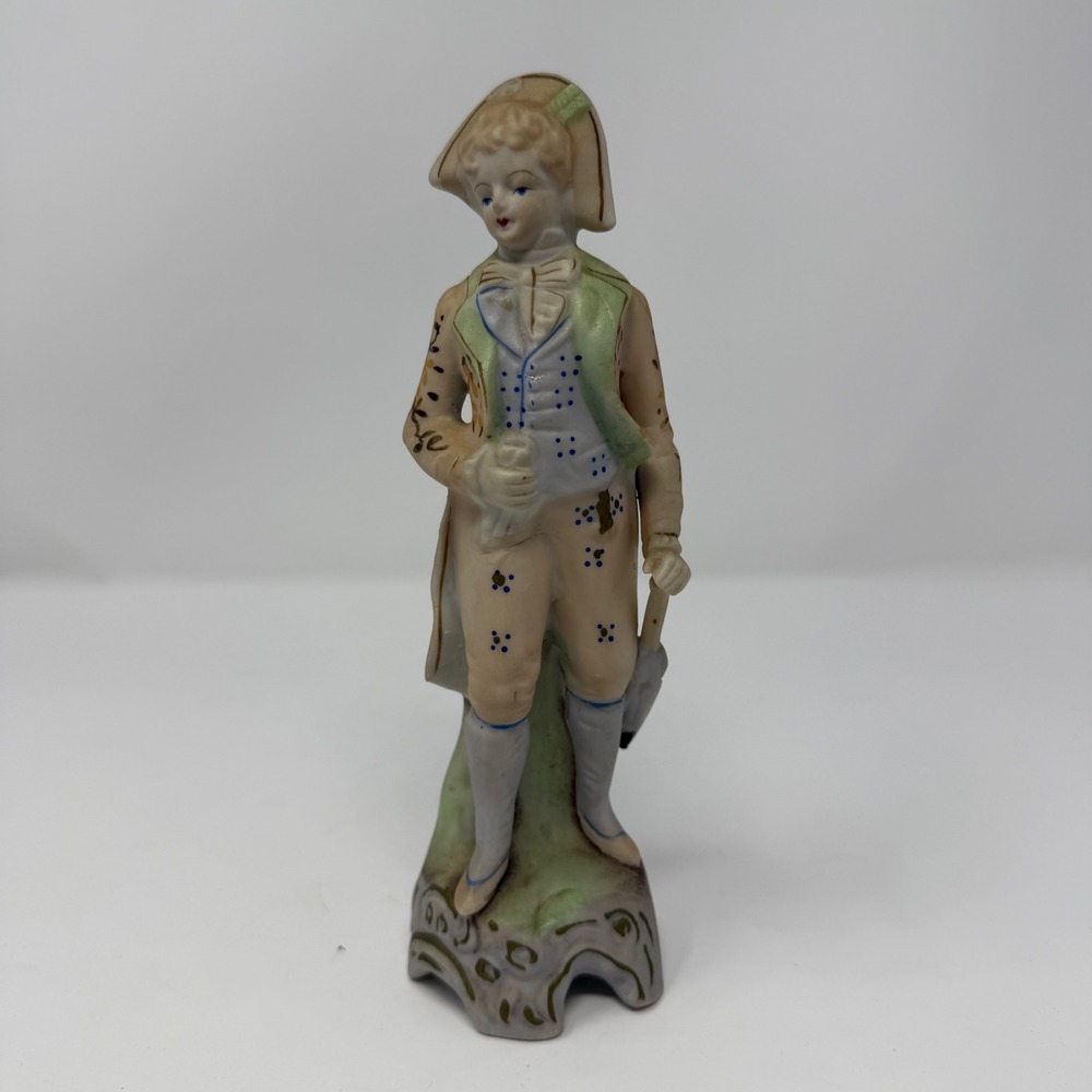 Vintage Thames Japan Hand Painted‎ Porcelain Colonial Gentleman Figurine 7 Inch